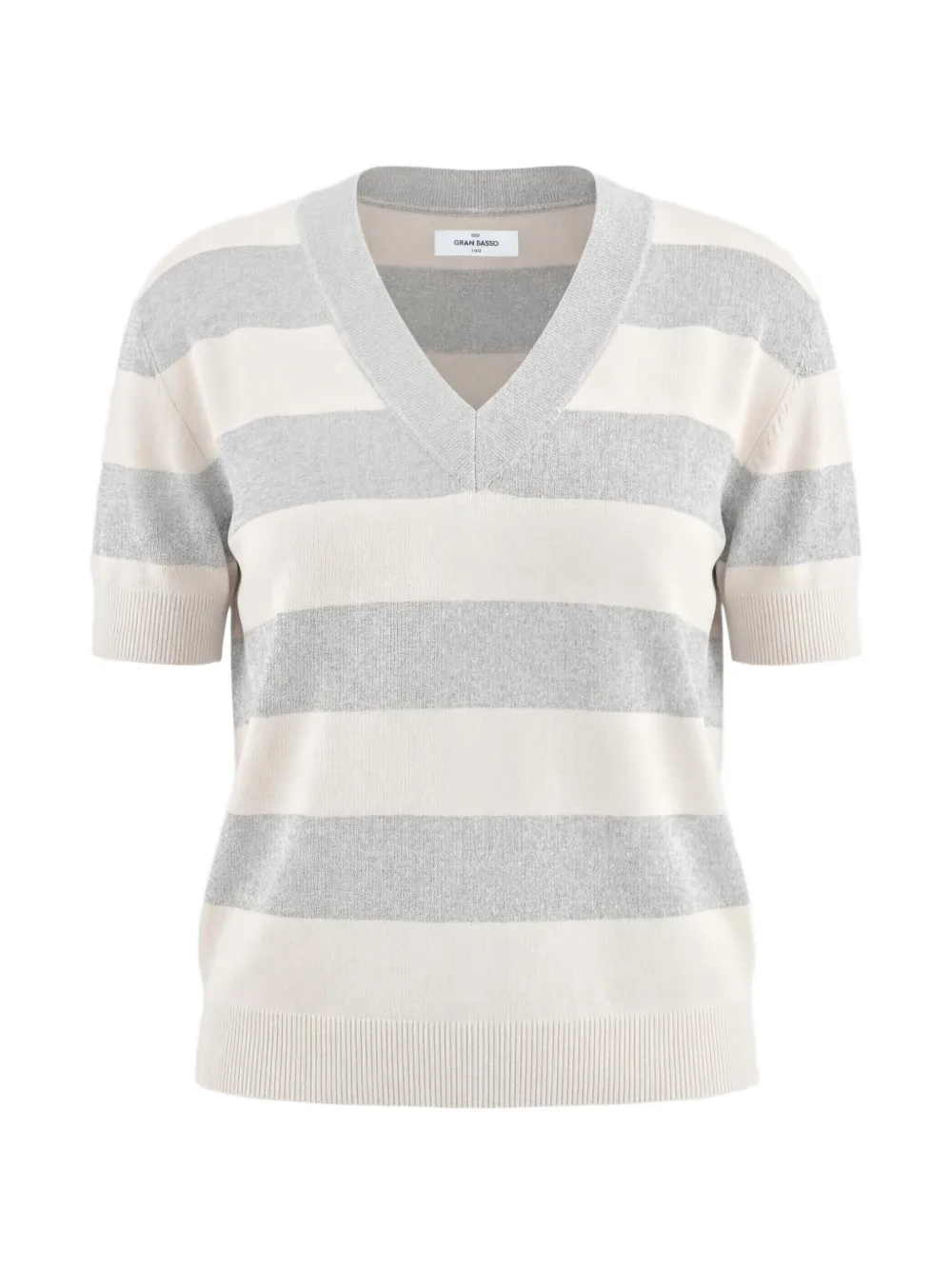 Gran Sasso Gestreepte trui met lurex-detail Beige