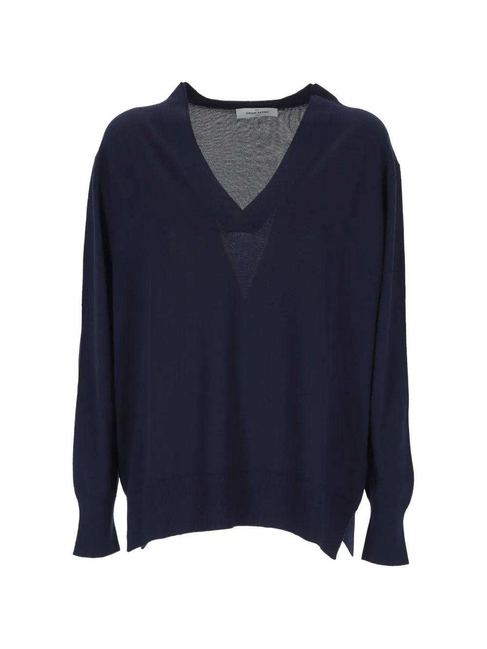Gran Sasso V-neck wool top - Blu