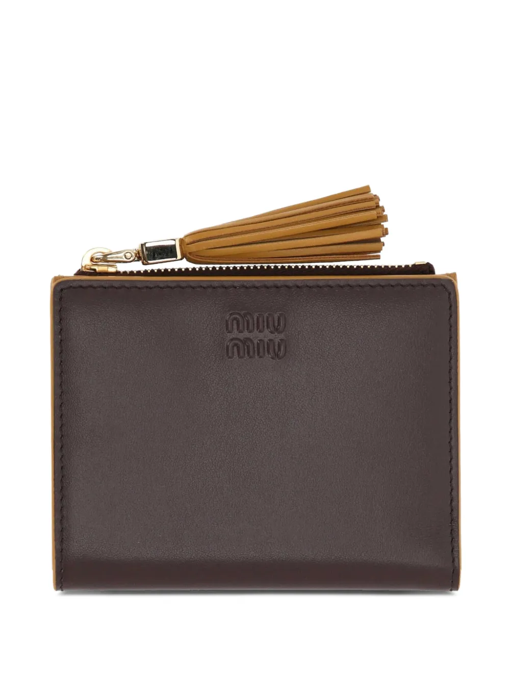 Miu Miu Portafoglio bi-fold con nappa - Marrone