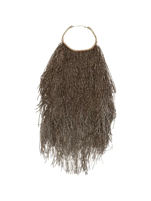 Retrofete beaded-fringe halterneck top