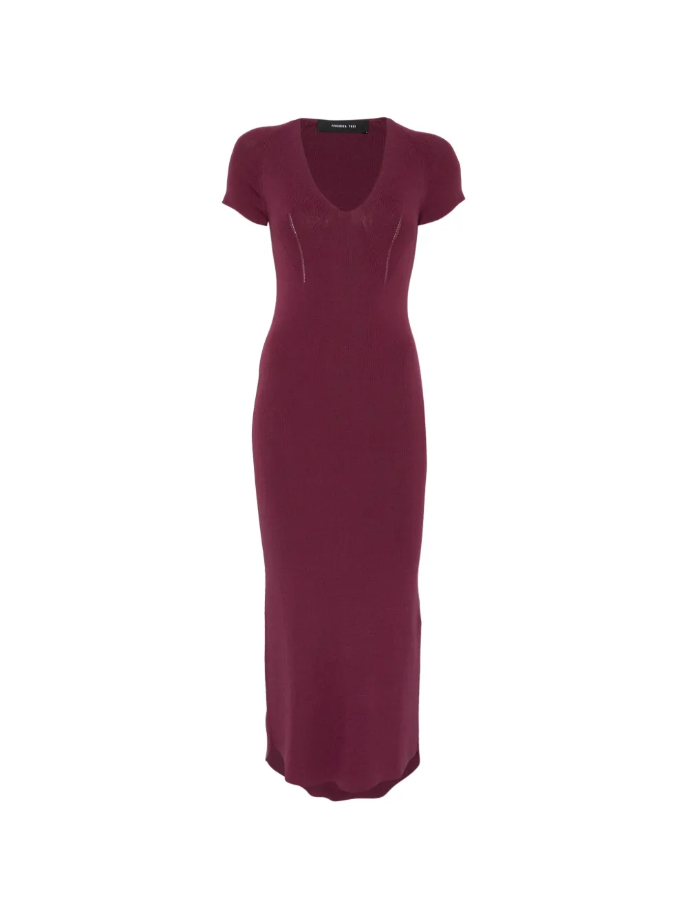 Federica Tosi ribbed V-neck midi dress - Viola