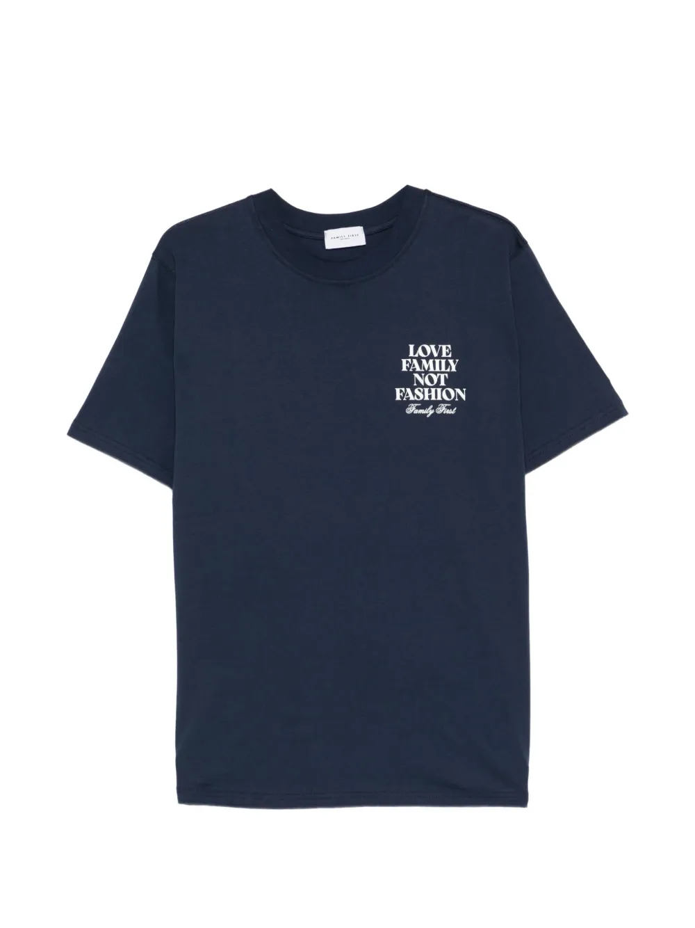 Family First Rundhals-T-Shirt mit Schriftzug-Print - Blau