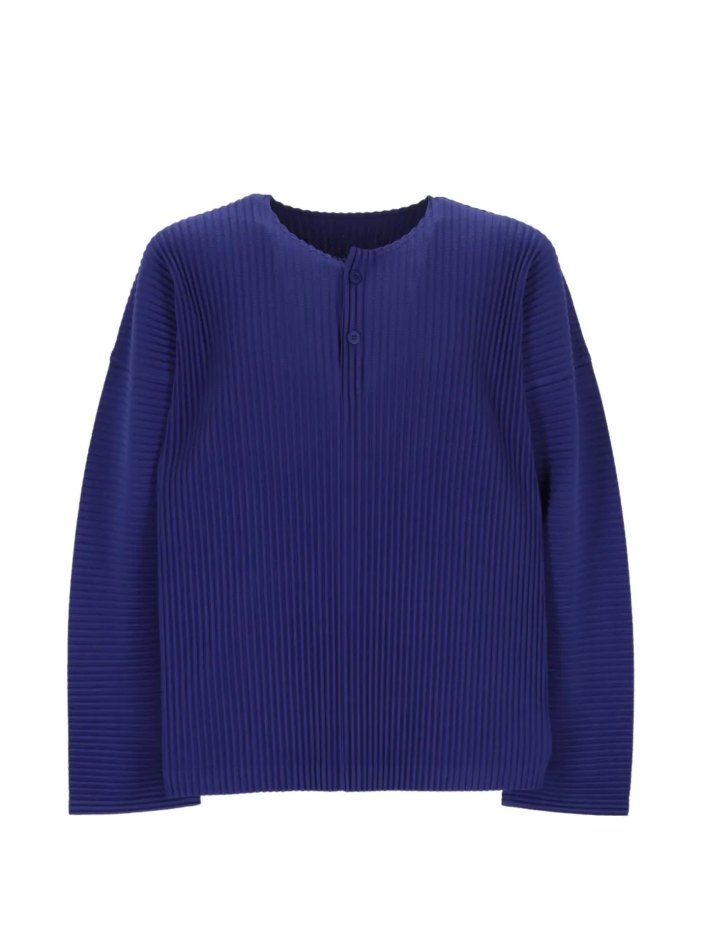 Issey Miyake February pleated long-sleeve T-shirt - Blau