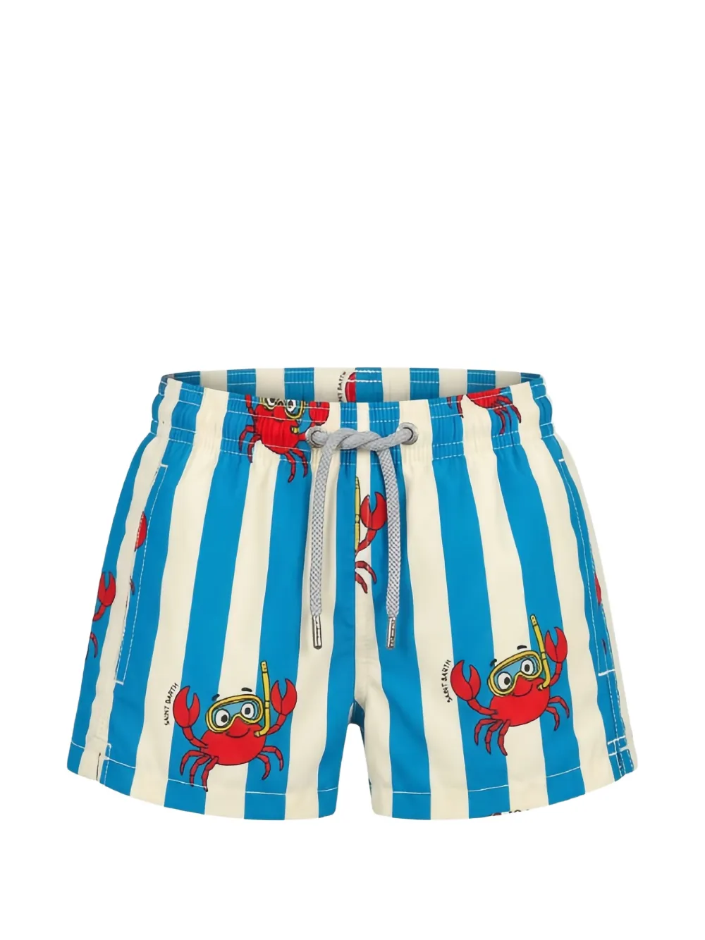 MC2 Saint Barth Kids crab-print striped swim shorts - Blu