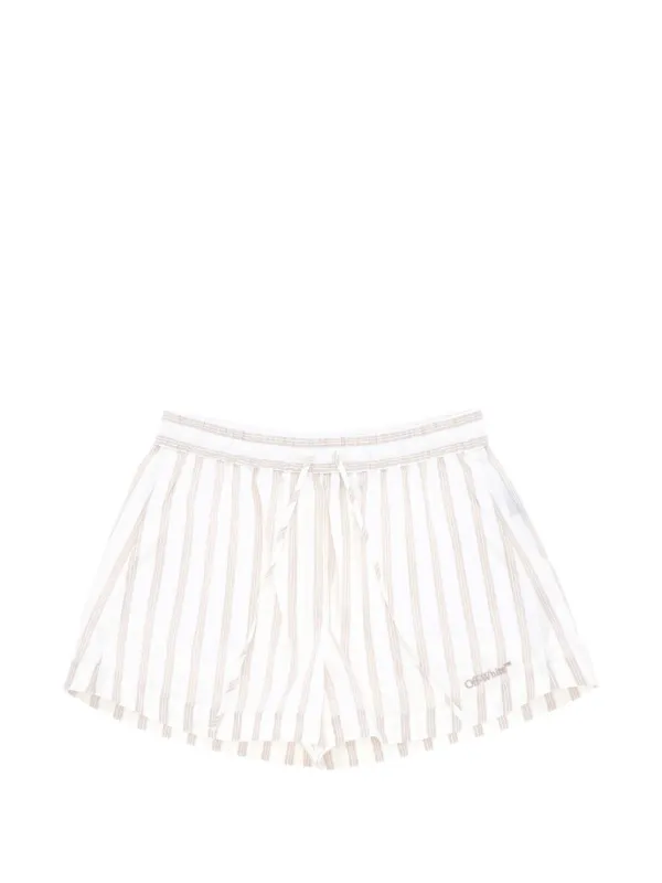 Off-White Striped Shorts in White