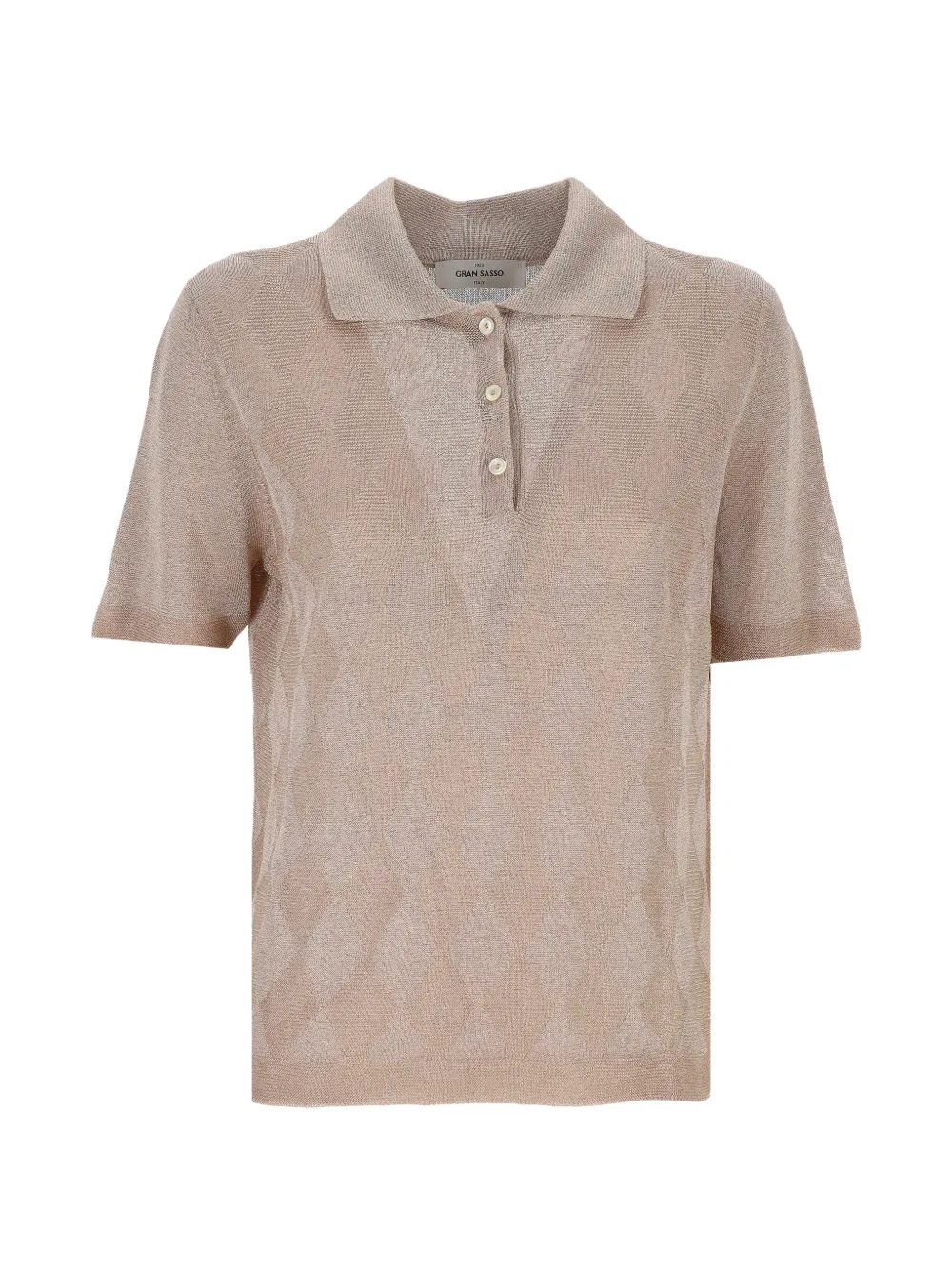 Gran Sasso diamond-knit short-sleeve top - Nude
