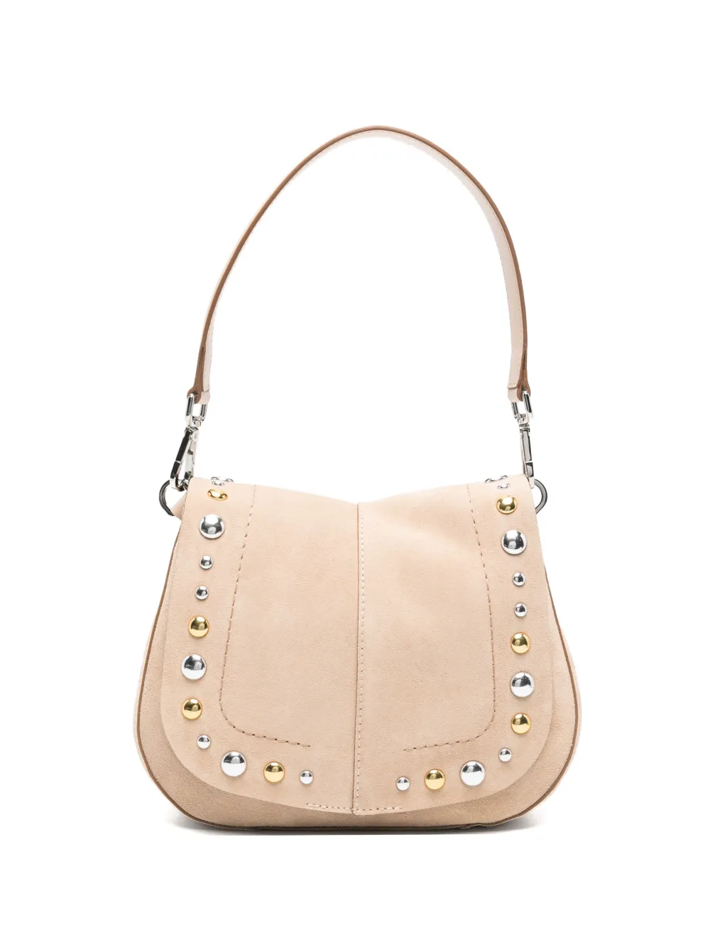 GIANNI CHIARINI Helena suede shoulder bag - Nude