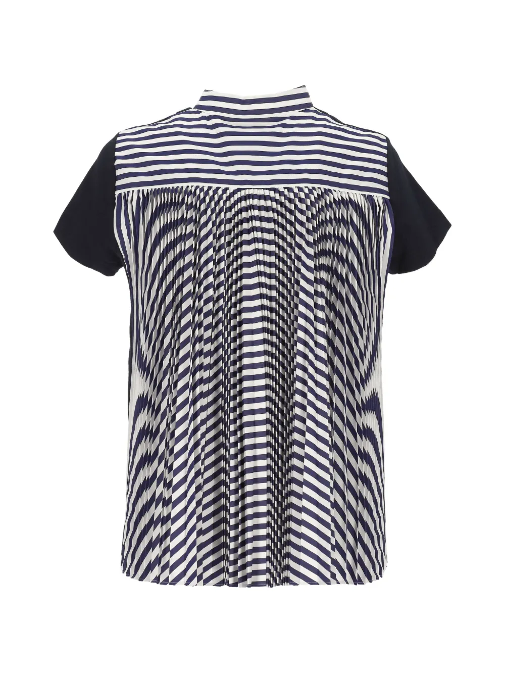 sacai Gestreept geplooid T-shirt Blauw