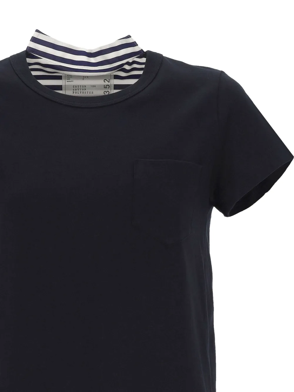 sacai Gestreept geplooid T-shirt Blauw