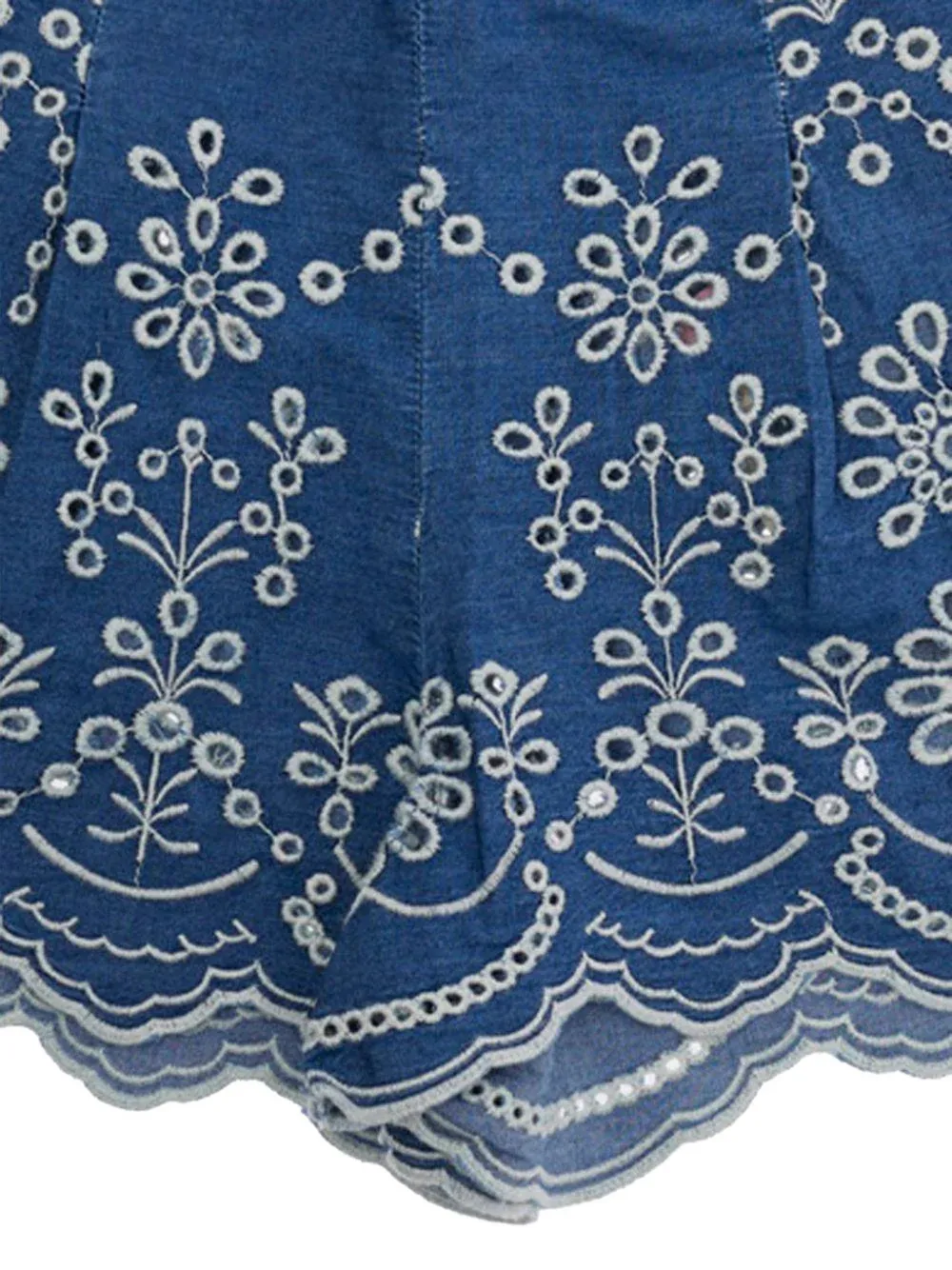 MC2 Saint Barth Kids Amani katoenen shorts met geborduurde bloemen Blauw