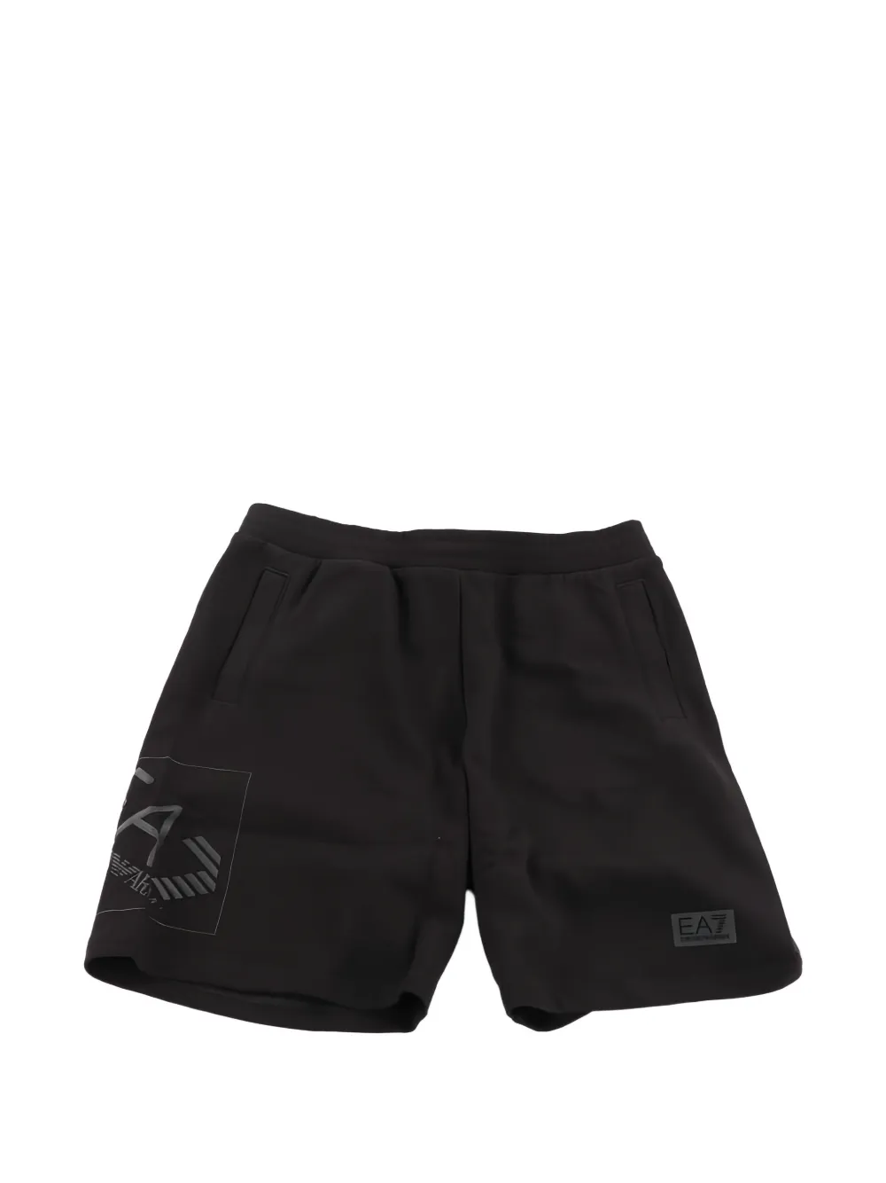 Ea7 Emporio Armani logo-patch jersey shorts - Nero