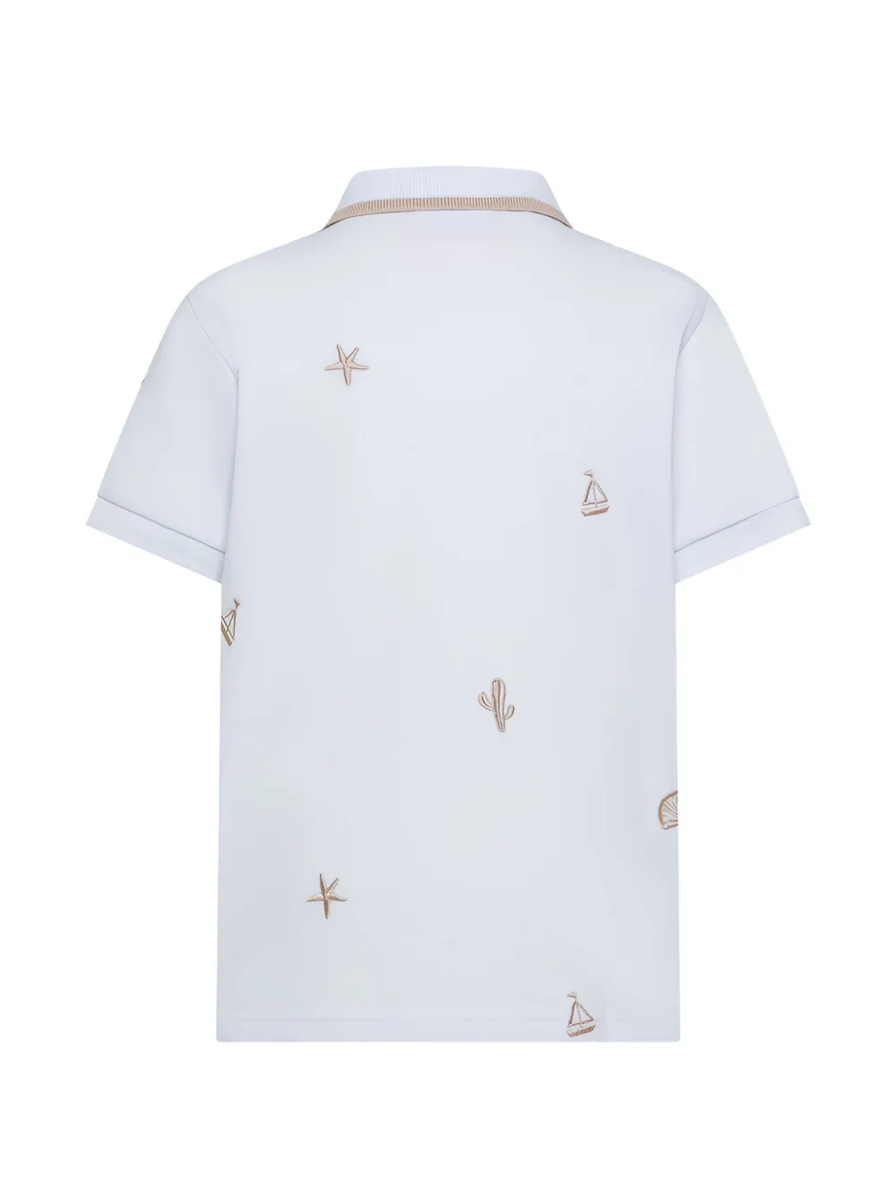 SUN68 KIDS Poloshirt met geborduurd patroon - Wit