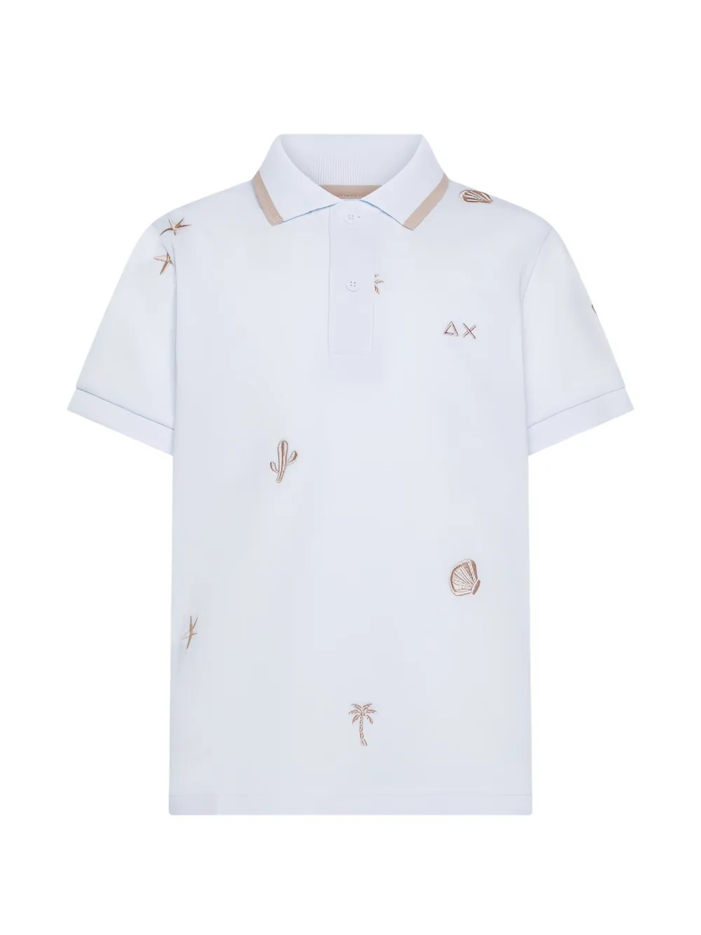 SUN68 KIDS embroidered-motif polo shirt - Bianco
