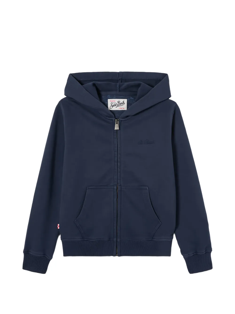 MC2 Saint Barth Kids Hoodie met geborduurd logo en rits Blauw