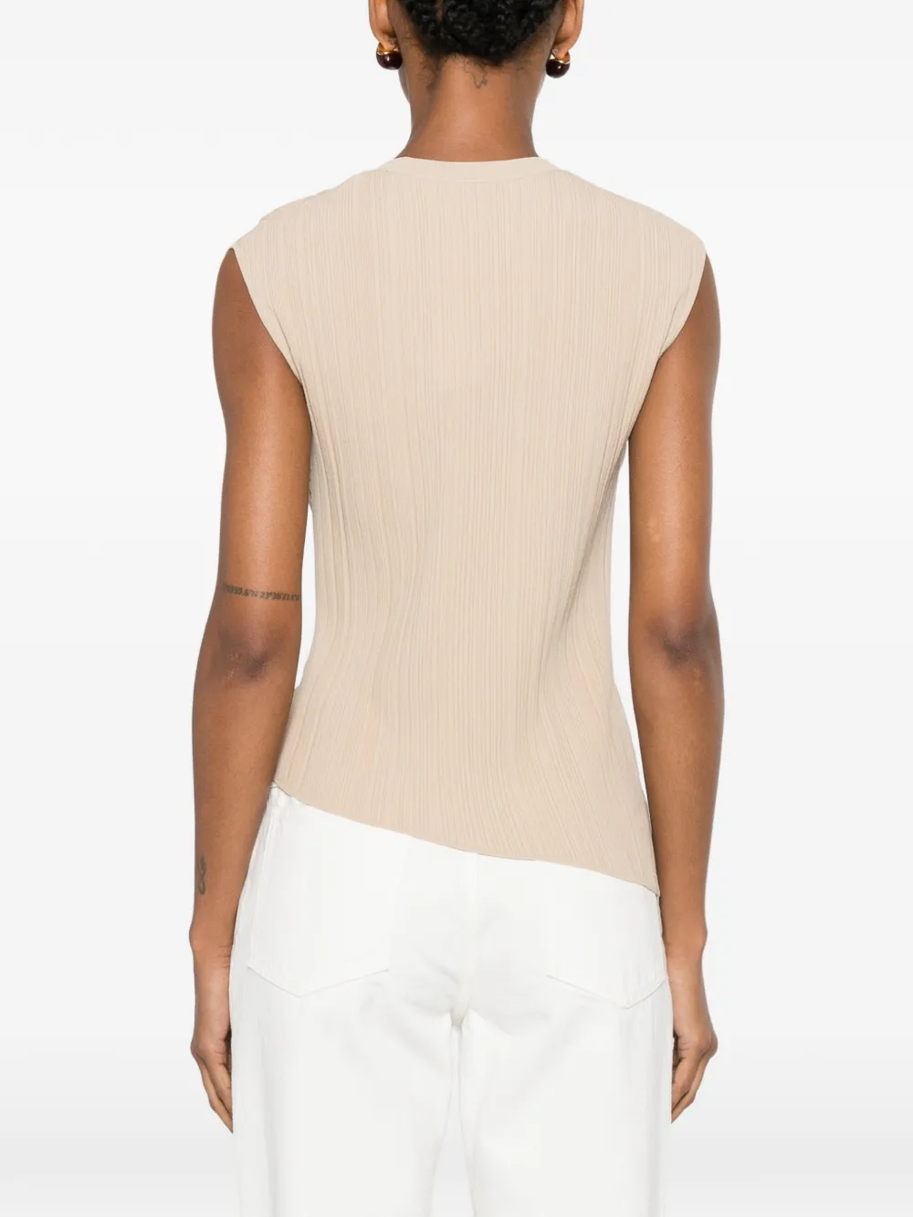 JOSEPH Geplooide top met ringdetail Beige