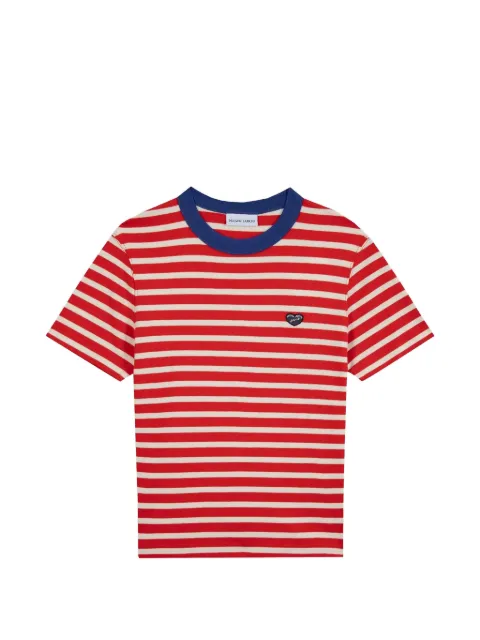 Maison Labiche striped heart-patch T-shirt