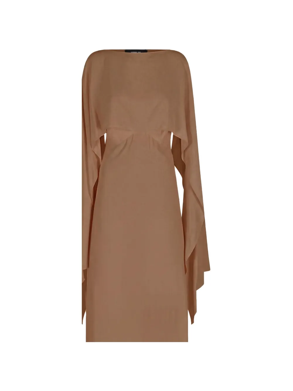 Federica Tosi Maxi-jurk met open achterkant en capemouwen Bruin