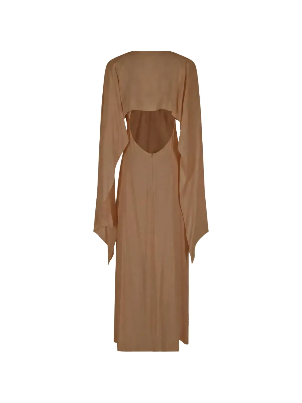 Federica Tosi Maxi-jurk met open achterkant en capemouwen Bruin