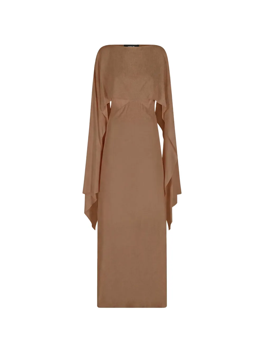Federica Tosi cape-sleeve open-back maxi dress - Brown