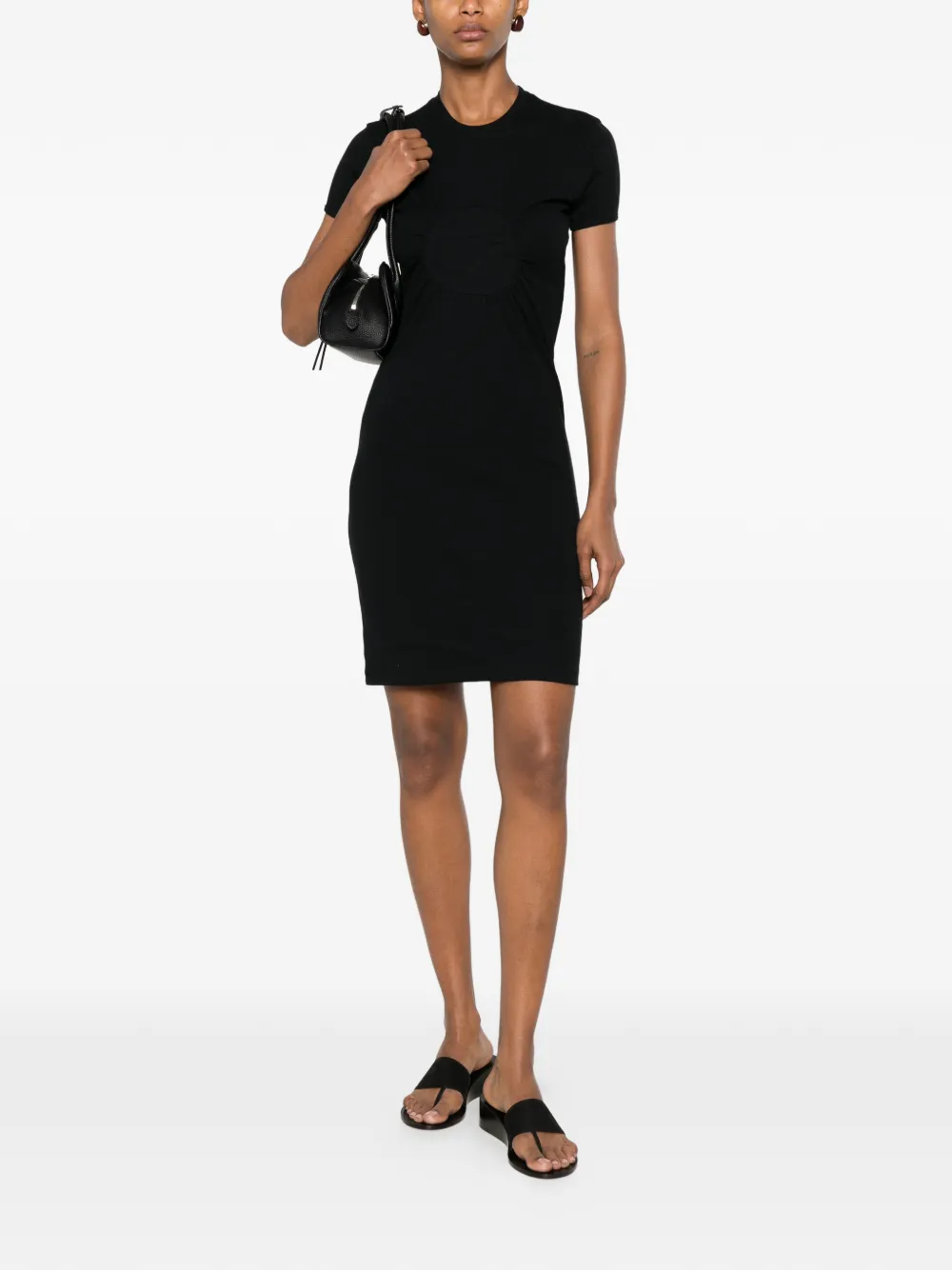 Coperni Mini-jurk met korte mouwen en logodetail Zwart