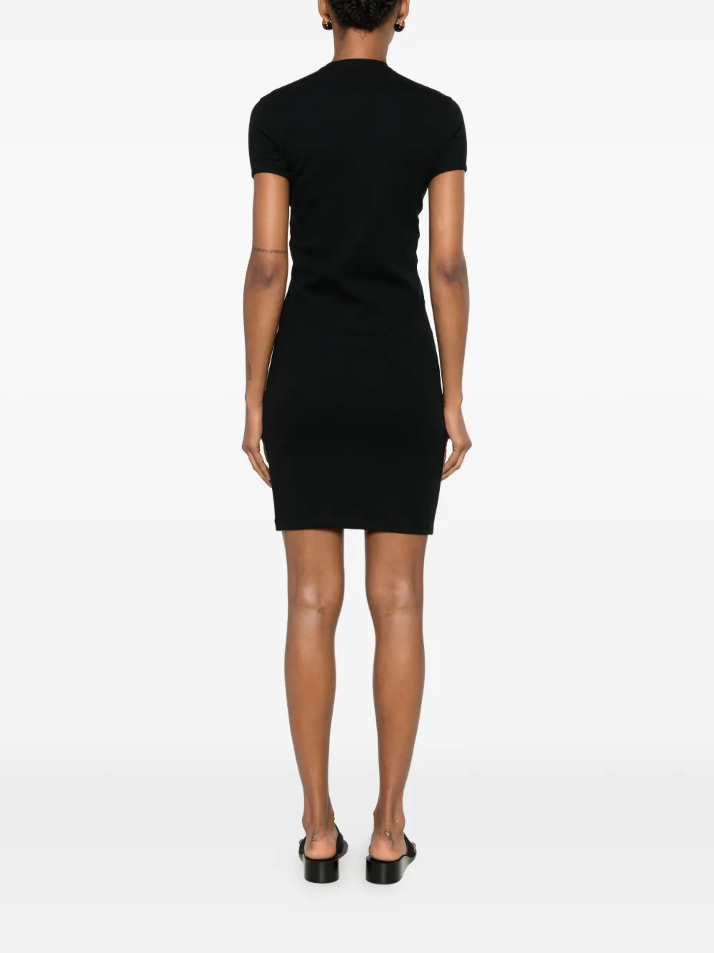 Coperni Mini-jurk met korte mouwen en logodetail Zwart