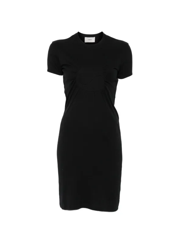 Coperni Logo-detail Short-sleeve Mini Dress in Black