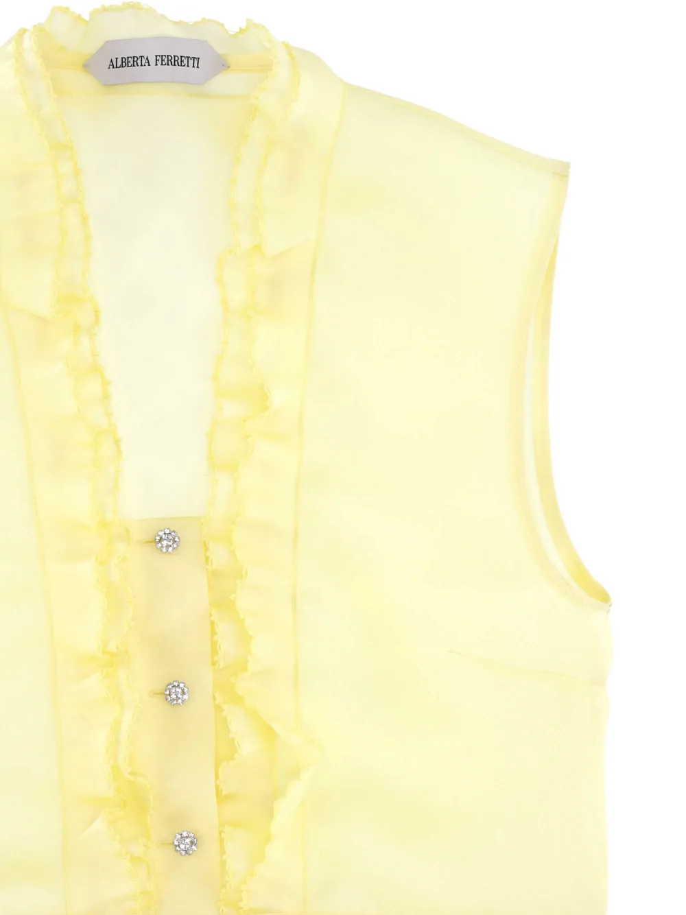 Alberta Ferretti Top met ruches Geel