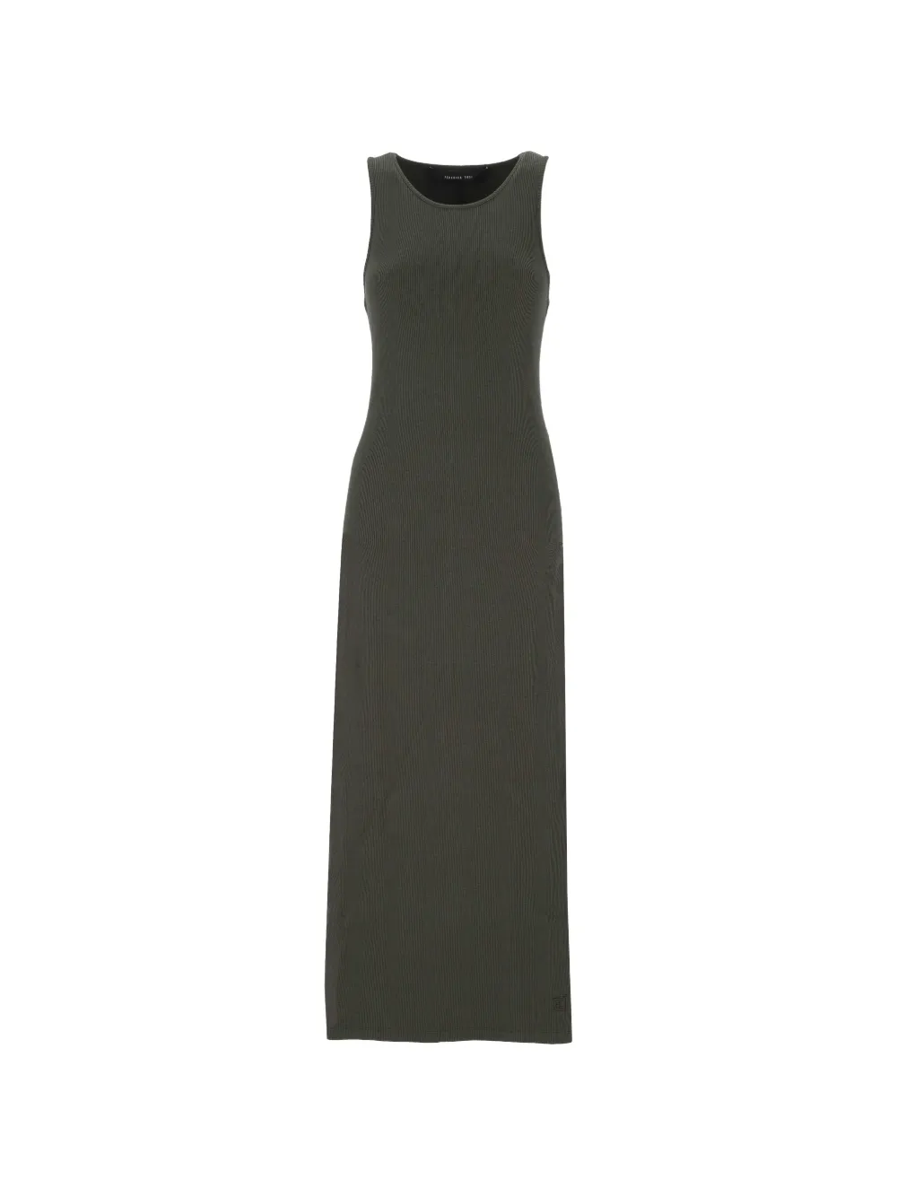 Federica Tosi Ribbed-knit Racerback Maxi Dress In Green