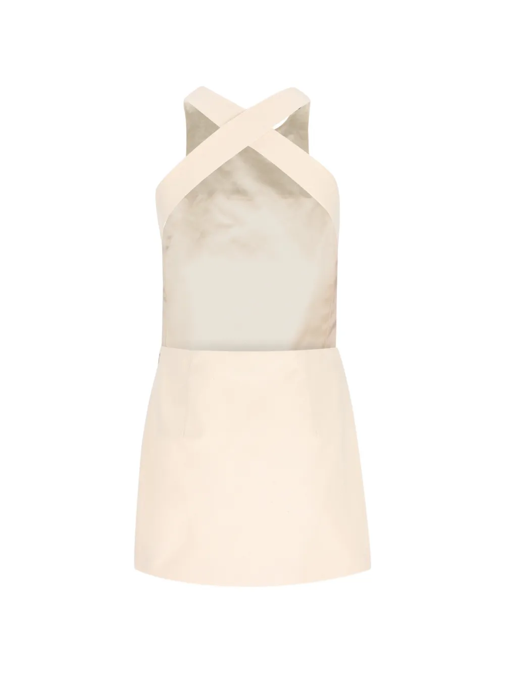  Miu Miu Apron Embroidered Mini Dress - Neutrals 