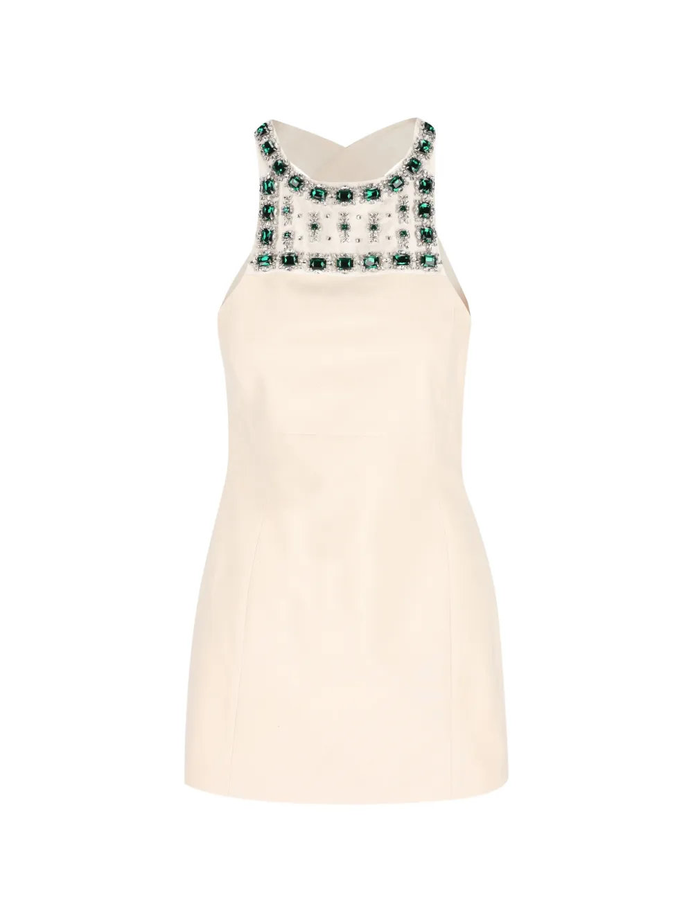Miu Miu apron embroidered mini dress - Toni neutri