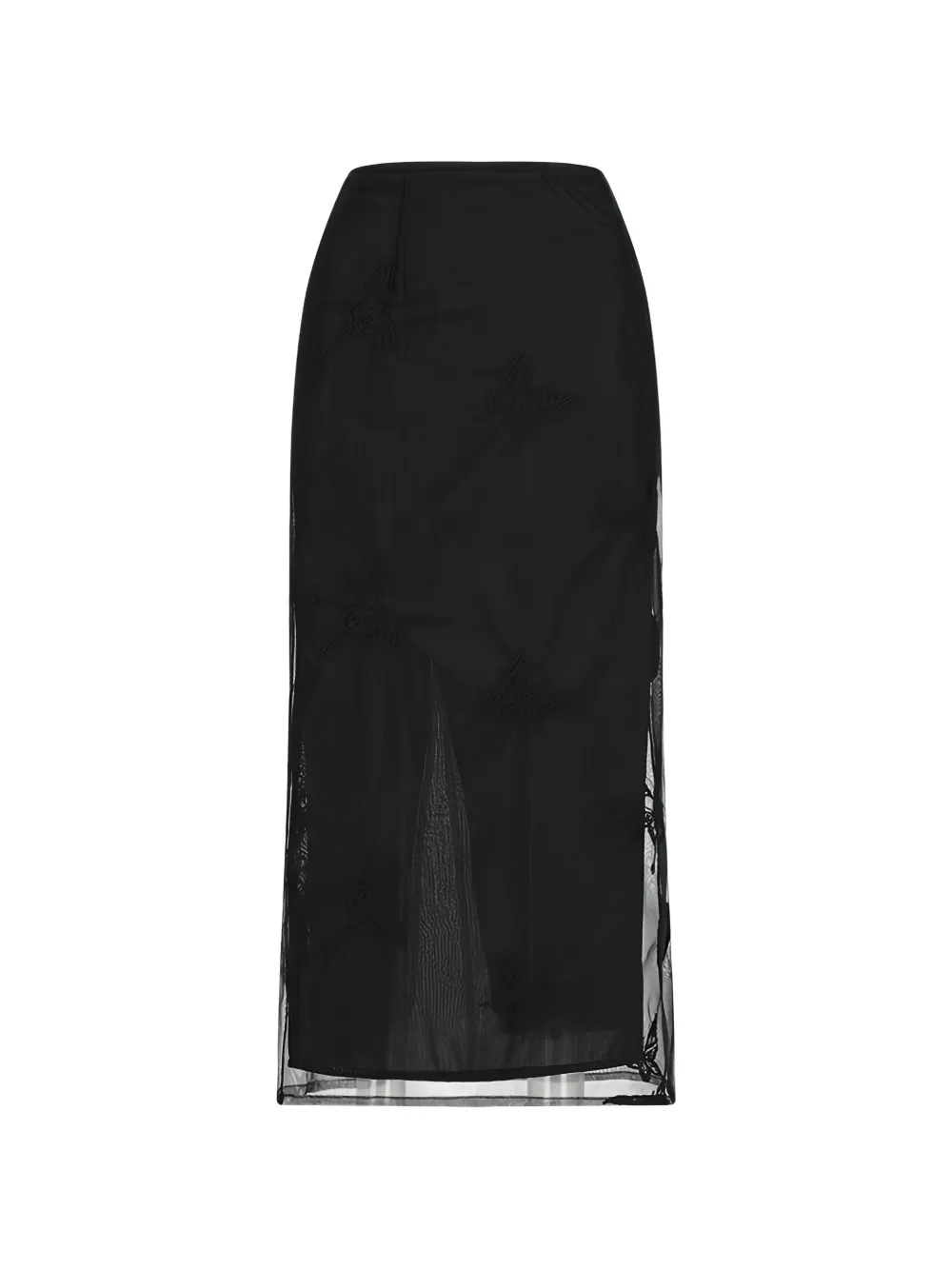 Blumarine butterfly embroidered midi skirt - Schwarz