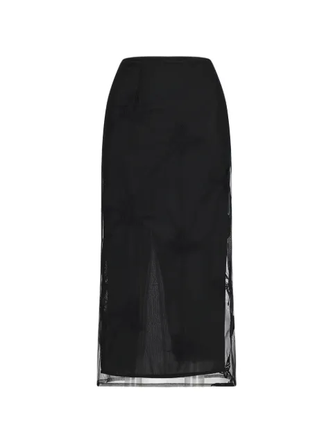 Blumarine butterfly embroidered midi skirt