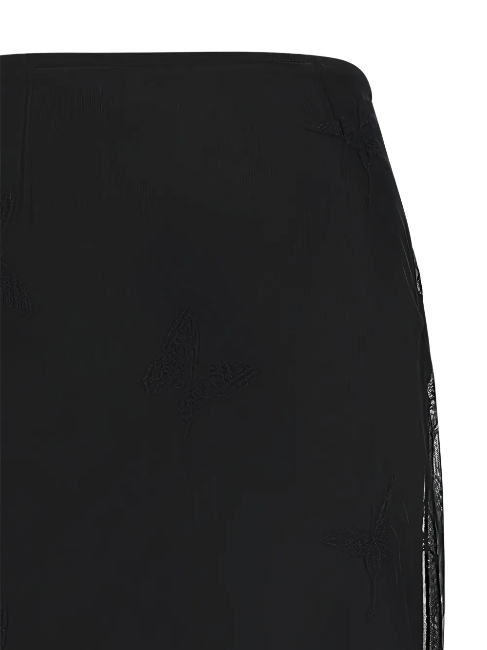  Blumarine Butterfly Embroidered Midi Skirt - Black 