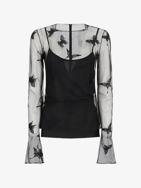 Blumarine butterfly net blouse
