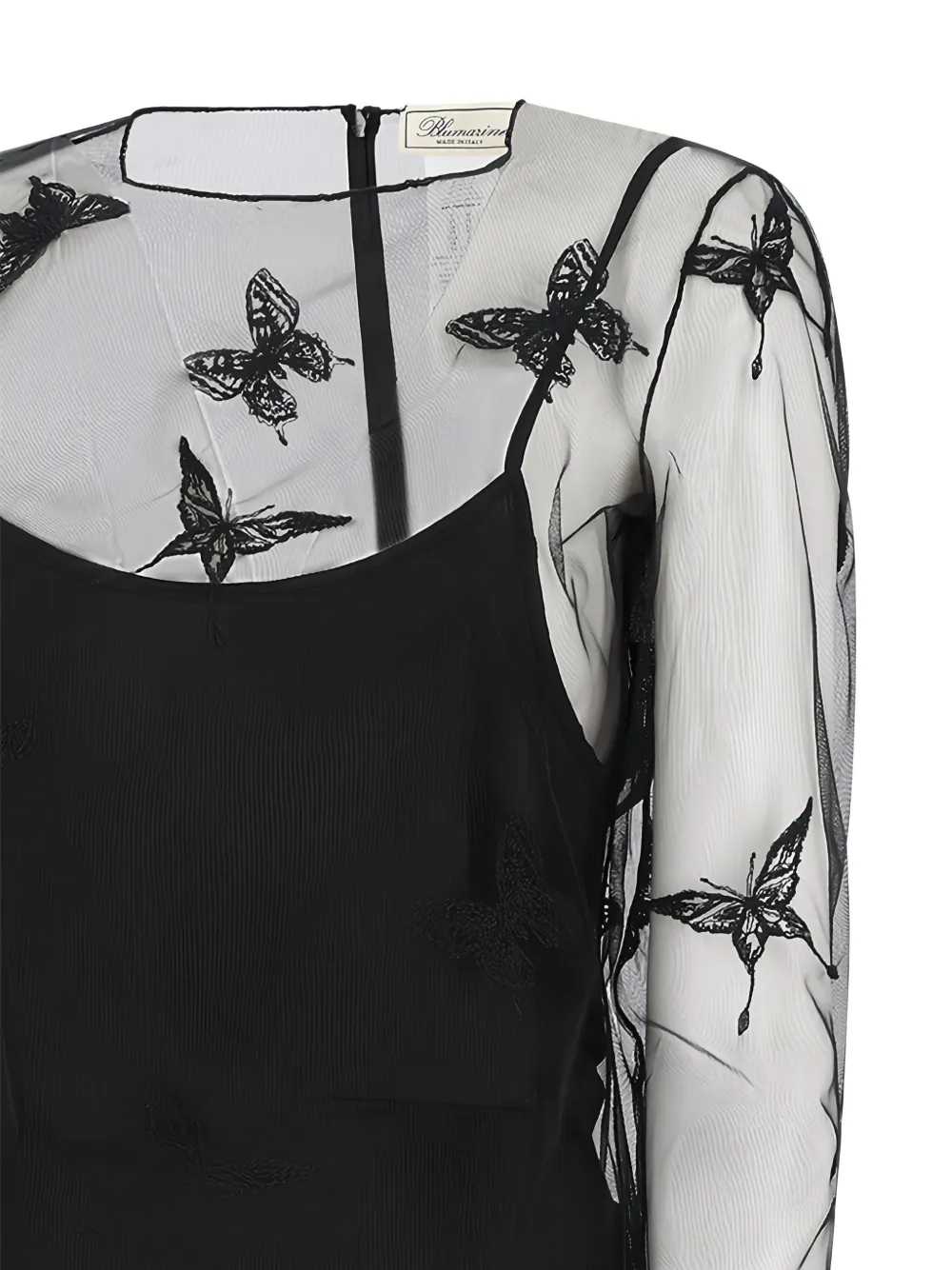  Blumarine Butterfly Net Blouse - Black 