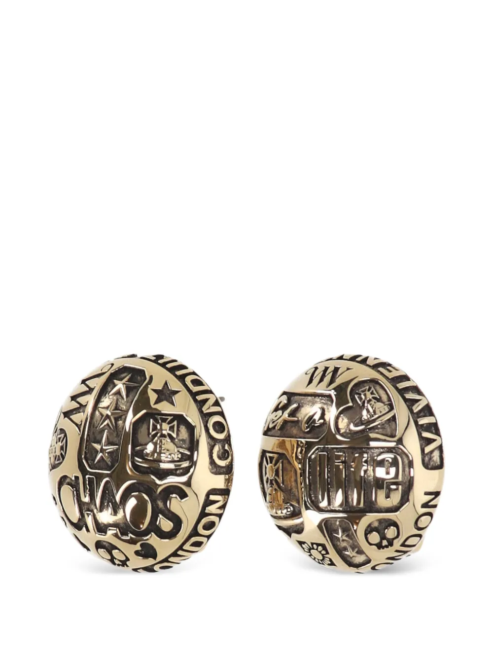 Vivienne Westwood Victorine engraved earrings - Oro