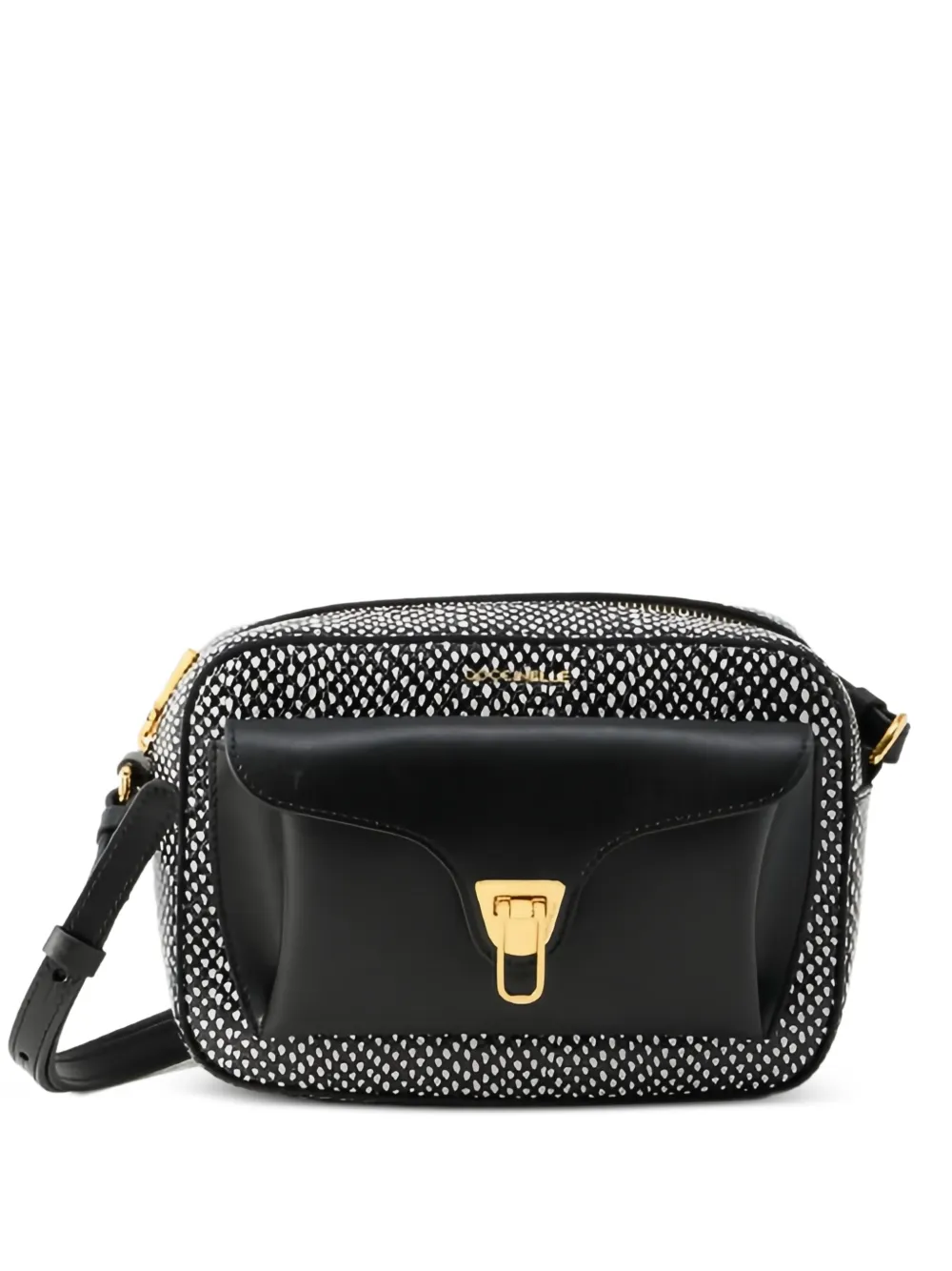 Coccinelle snakeskin-effect leather shoulder bag - Nero