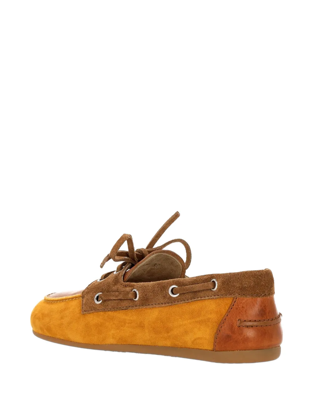 Miu Leren loafers met vervaagde strik Beige