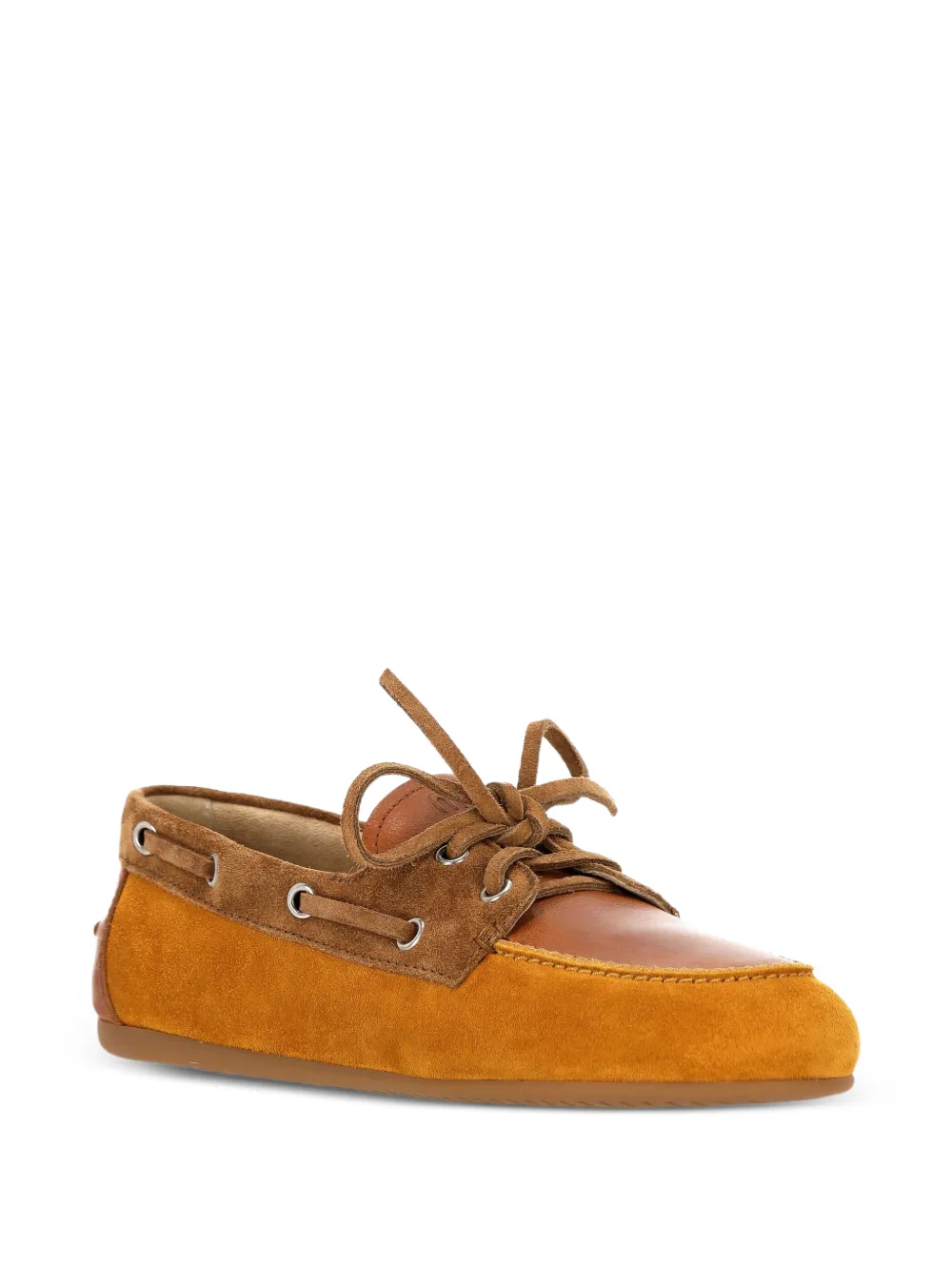 Miu Miu Faded Bow Leather Loafers in Neutrals, view 2