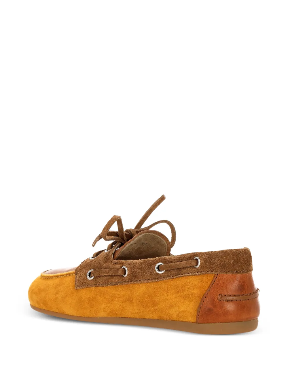 Miu Miu Faded Bow Leather Loafers in Neutrals, view 3