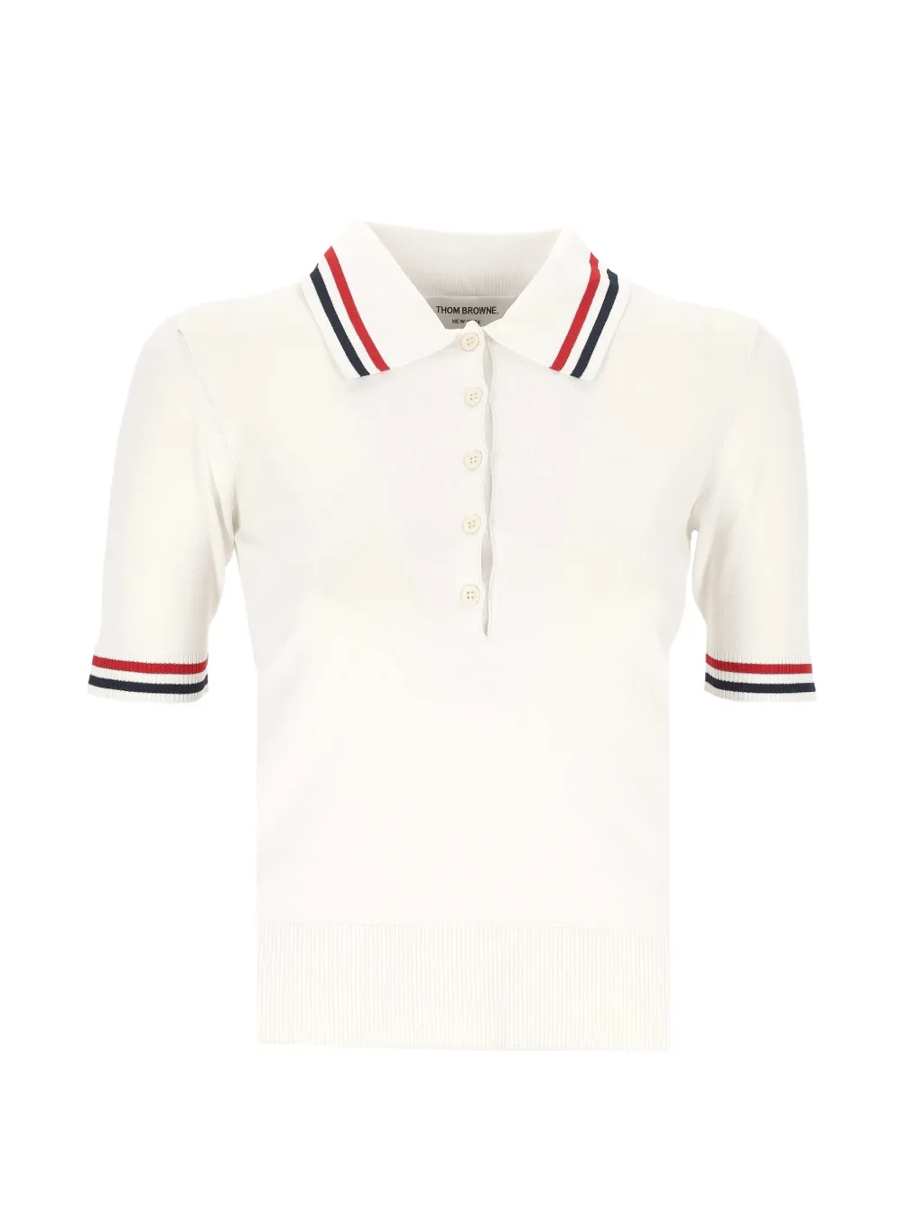 Thom Browne striped polo shirt - Weiß