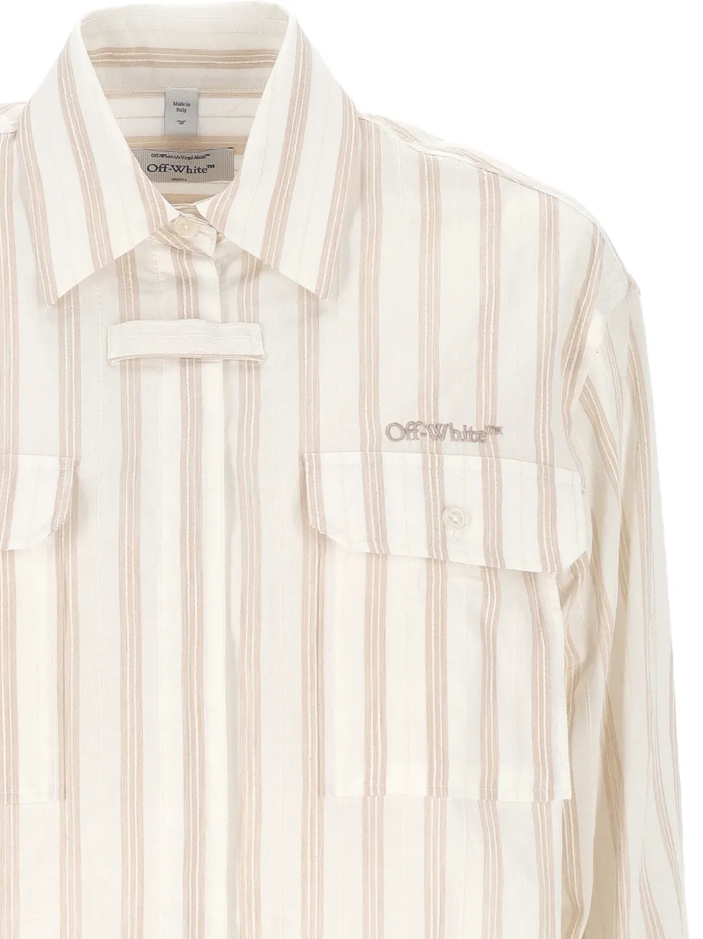  Off-white Striped Pocket Shirt - Neutrals 