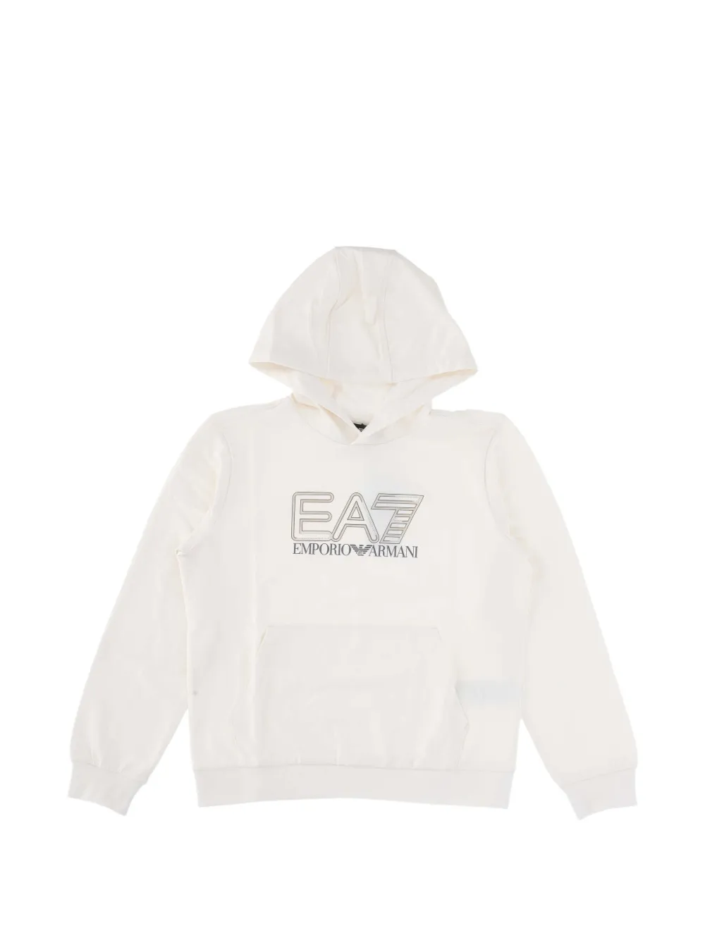 Ea7 Emporio Armani logo-print hoodie - Bianco