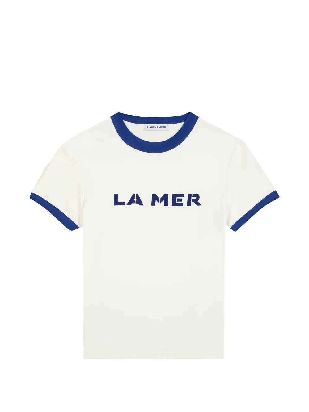 Maison Labiche embroidered ringer T-shirt - Bianco