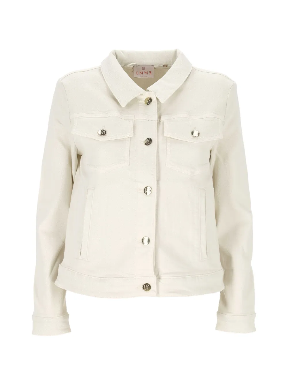 Marella Giacca denim con logo - Toni neutri