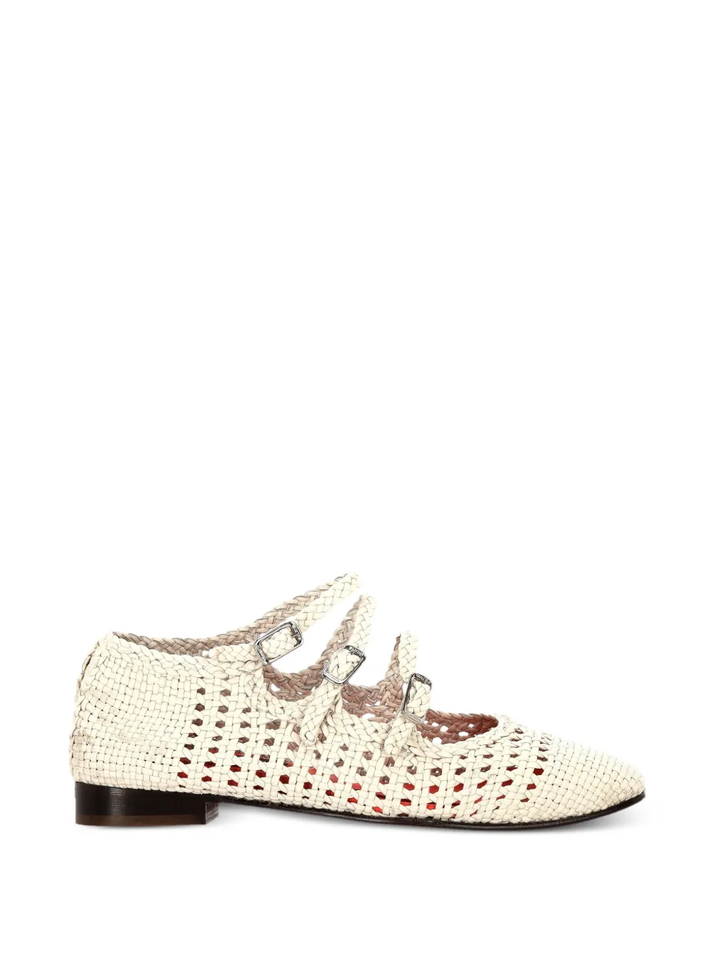 Carel Paris Ariana Braided Leather Ballet Flats In Neutral
