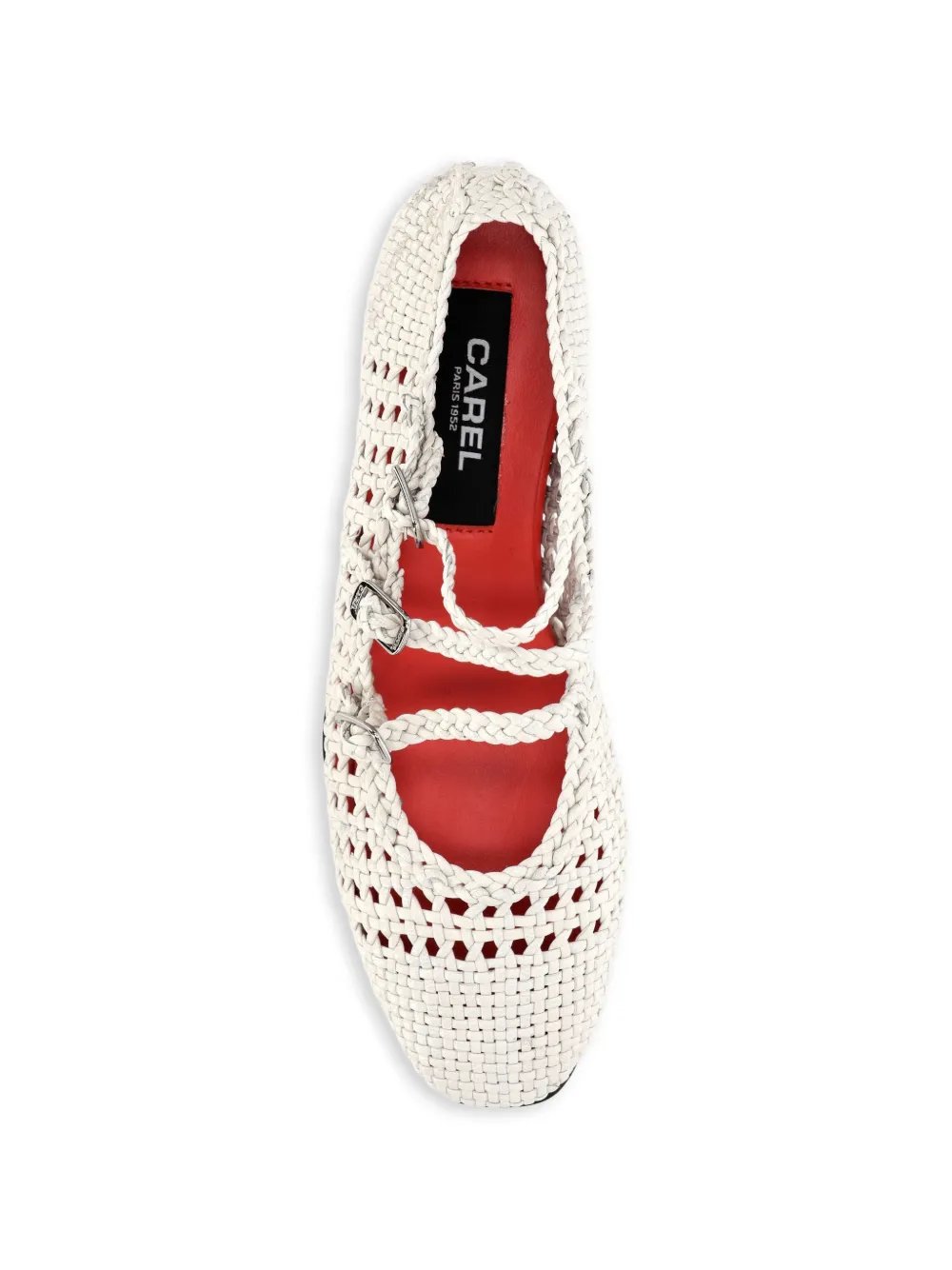 Carel Paris Ariana gevlochten leren ballerina's Beige