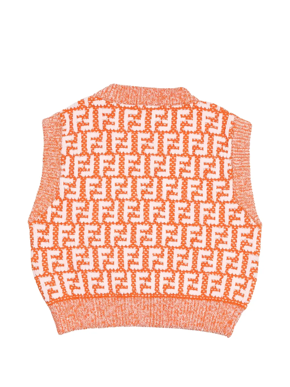 Fendi Kids Gebreide spencer met FF logo Oranje