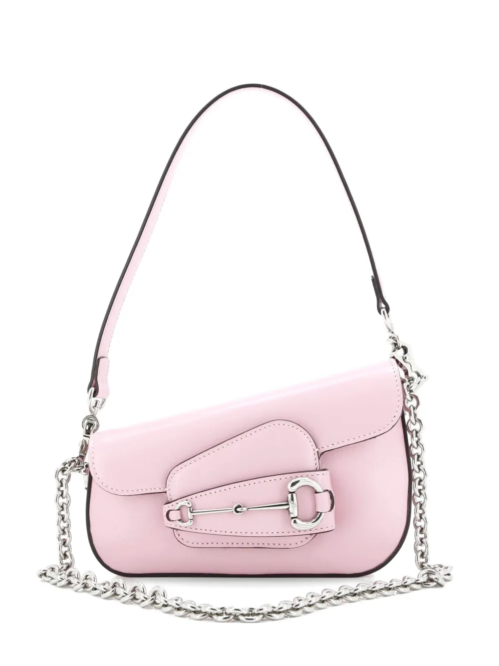 Gucci Pre-Owned Horsebit 1955 Asymmetric Leather Mini shoulder bag - Rosa