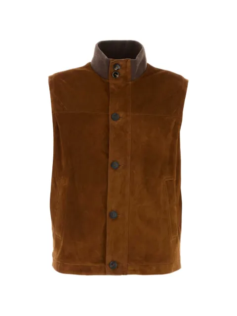 Brioni suede buttoned gilet